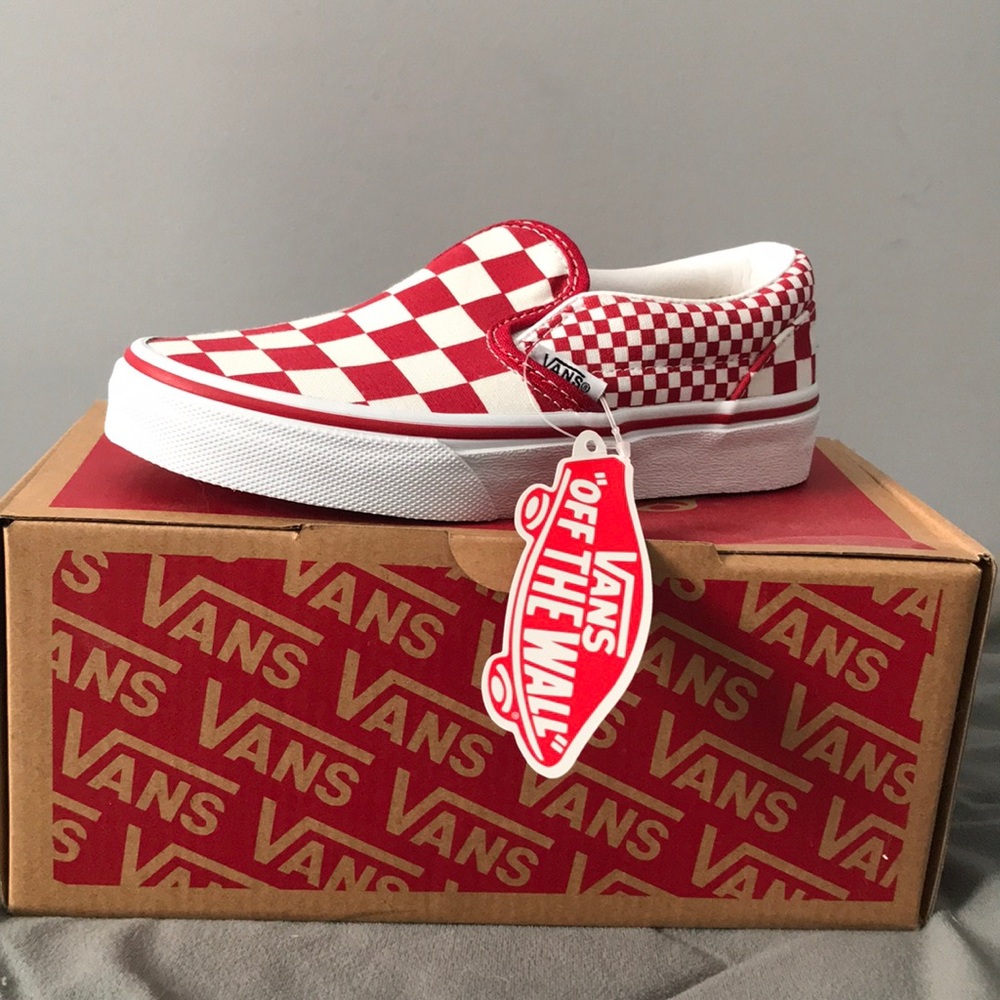 Vans Classic Slip on (mix checker) chili pepper